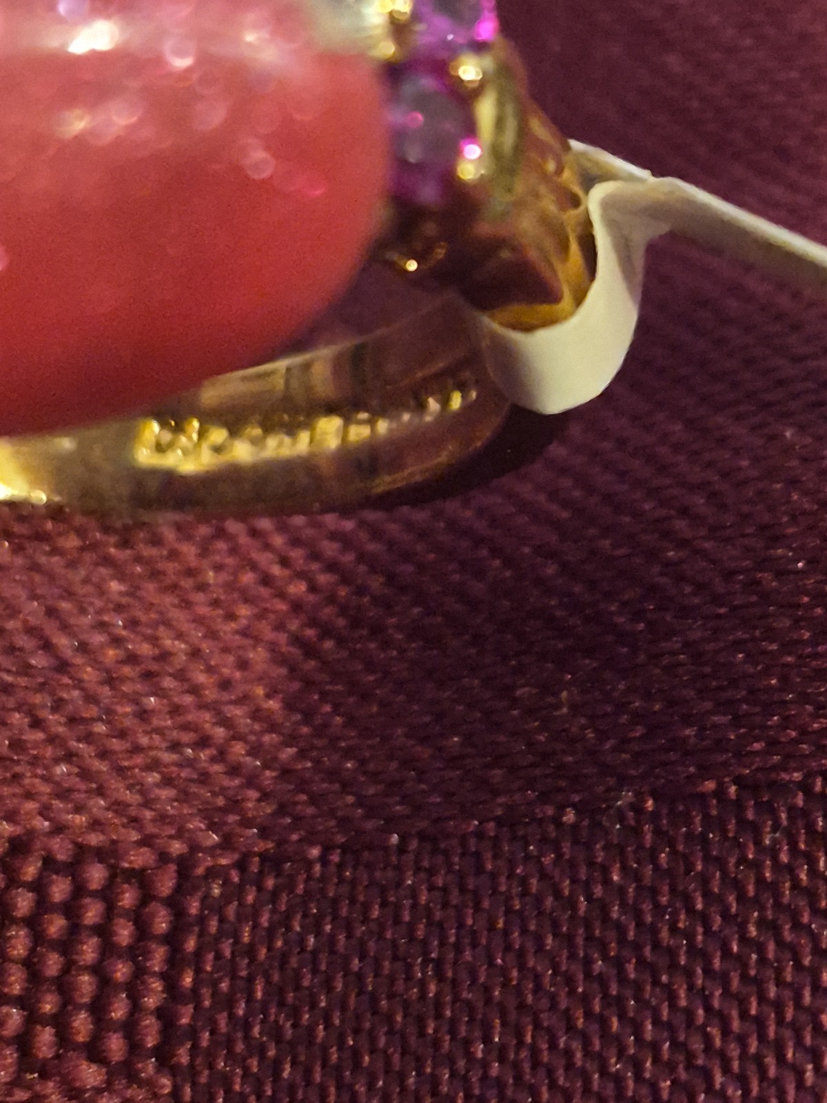 New Vintage Lindenwold Cluster Ring – Size 6.75 / 7 – Ruby Red & Clear Cz