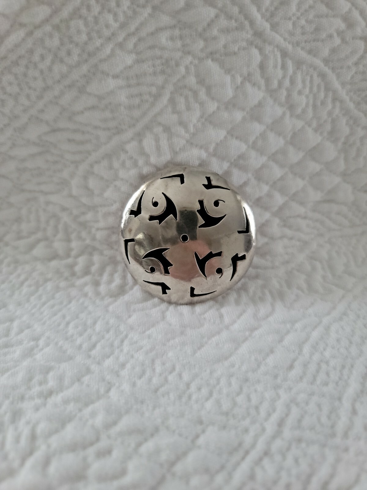 Taxco Sterling Shadow Box Pin Pendant Cut Out Work Mexico TM-205