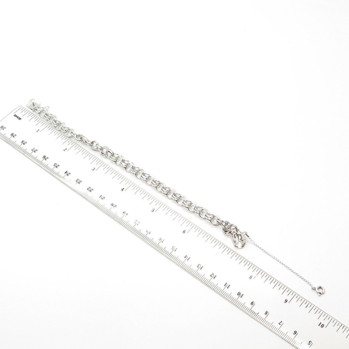 925 Sterling Silver Vintage BEAU Double Rope Link Bracelet 6.5″