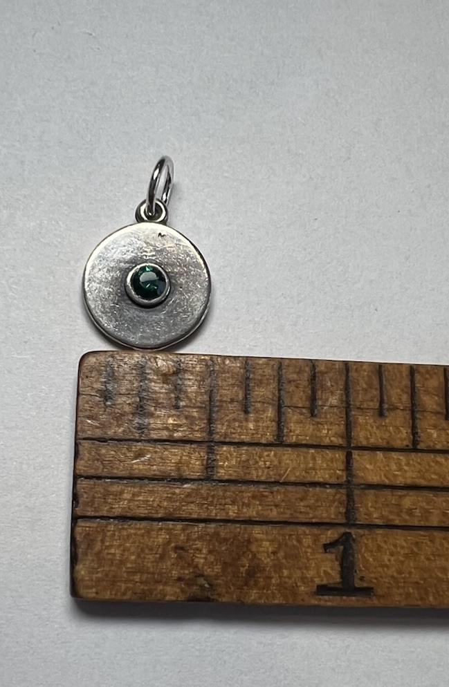 Vintage Sterling Silver 925 N And L May Birthstone Disc Charm