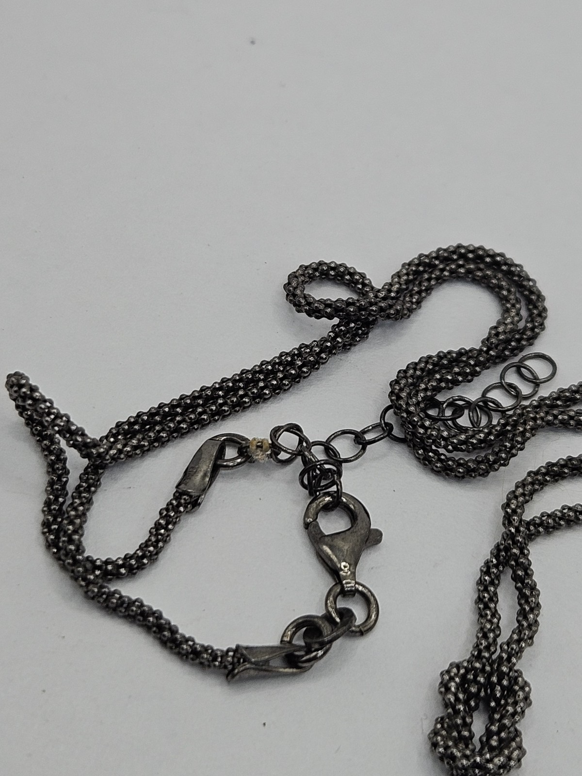 Vintage Sterling Silver Knotted Rope Chain Necklace