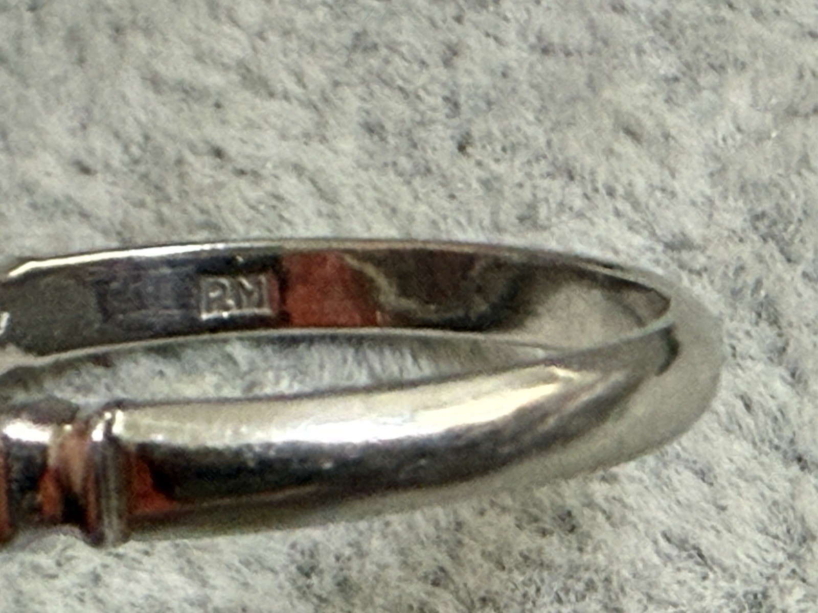 vintage platinum mounting for oval stone ring 7mm X 10mm