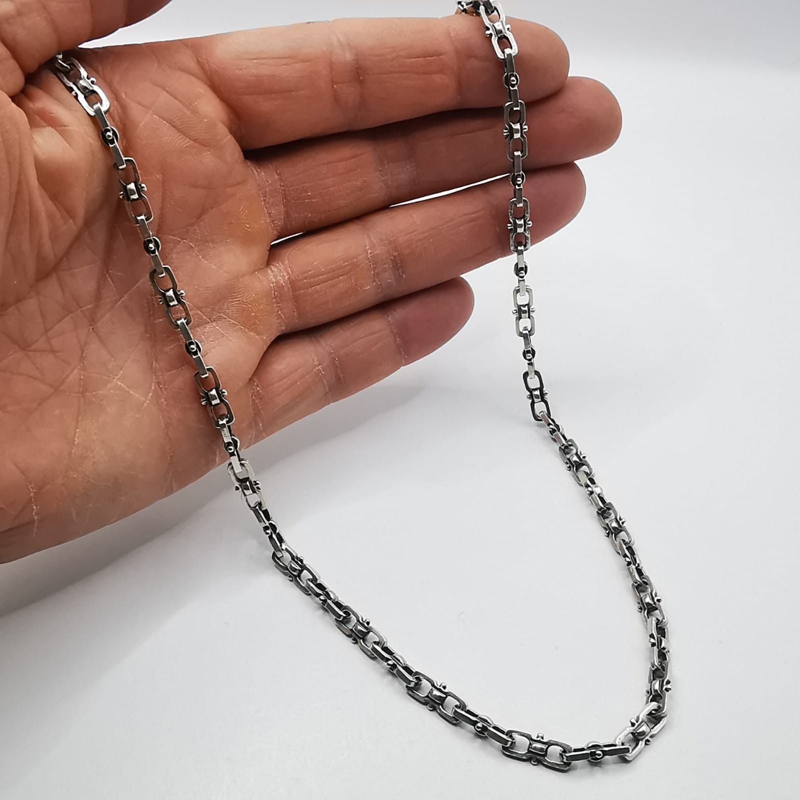 Vintage 925 Sterling Silver Chain Necklace Signed 45cm 25.99g Elegant Jewelry