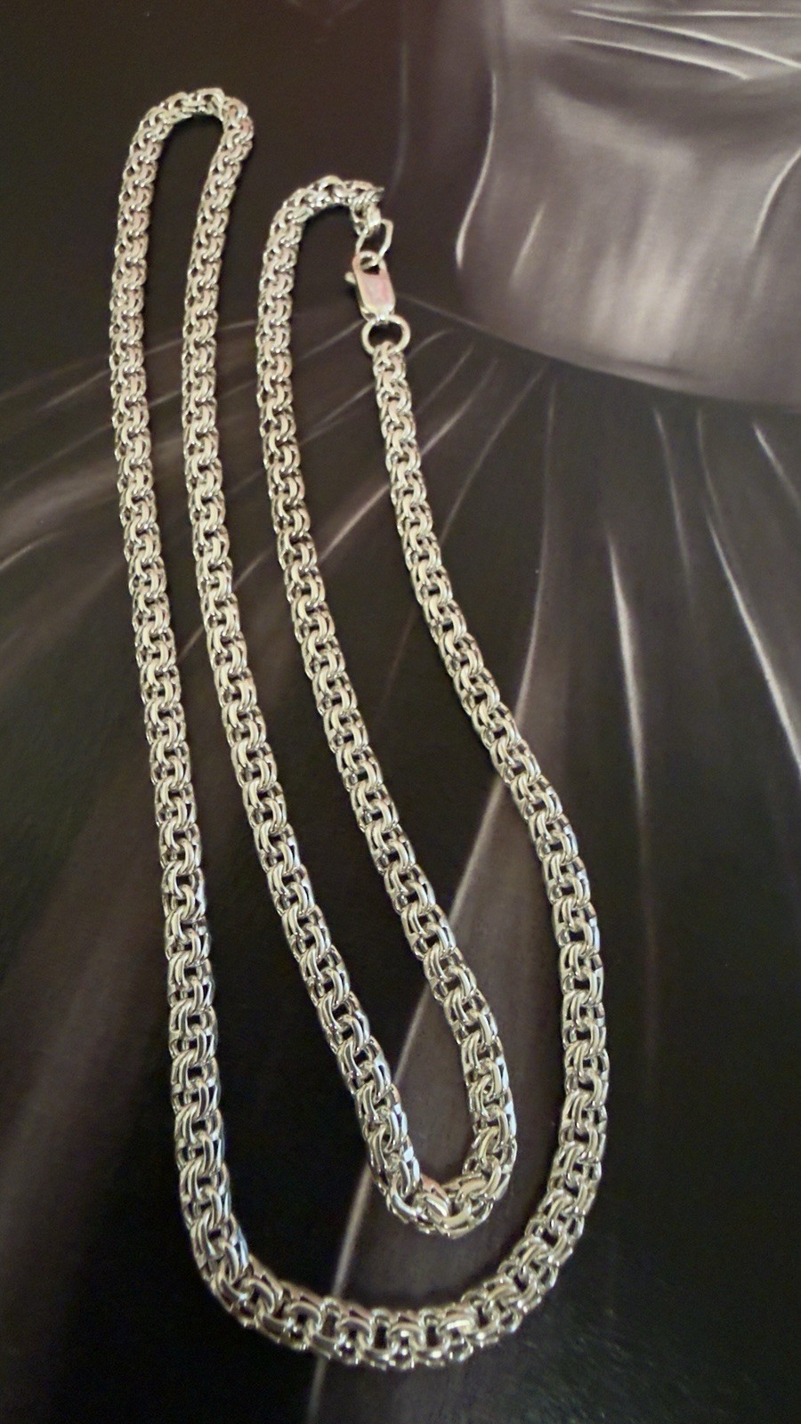 875 Sterling Silver Chain- 22.2″ – 56 cm – Vintage East European USSR Era #1936