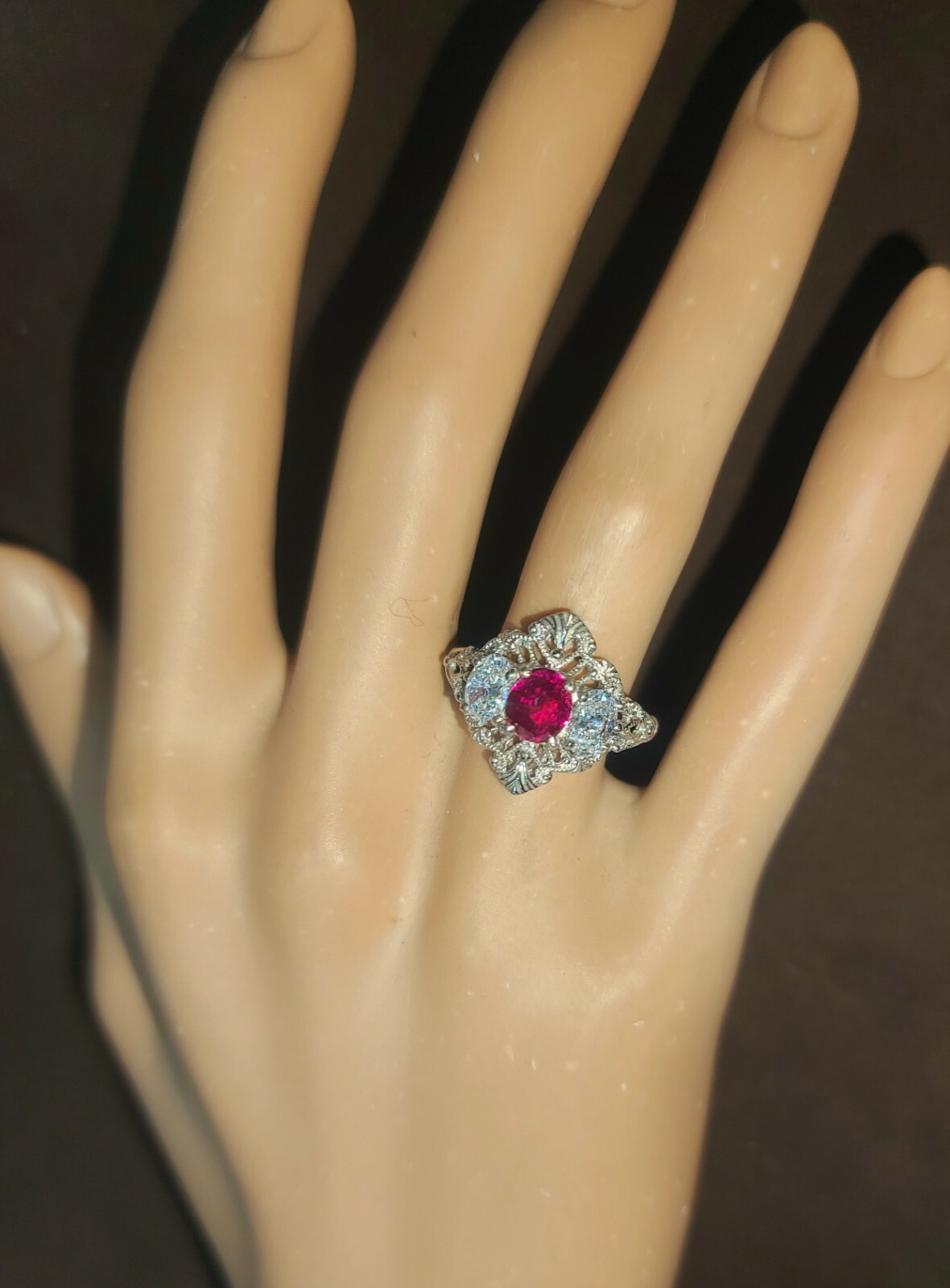 Platinum vintage art deco untreated ruby diamond ring 1.52ct GIA Cert 1920’s