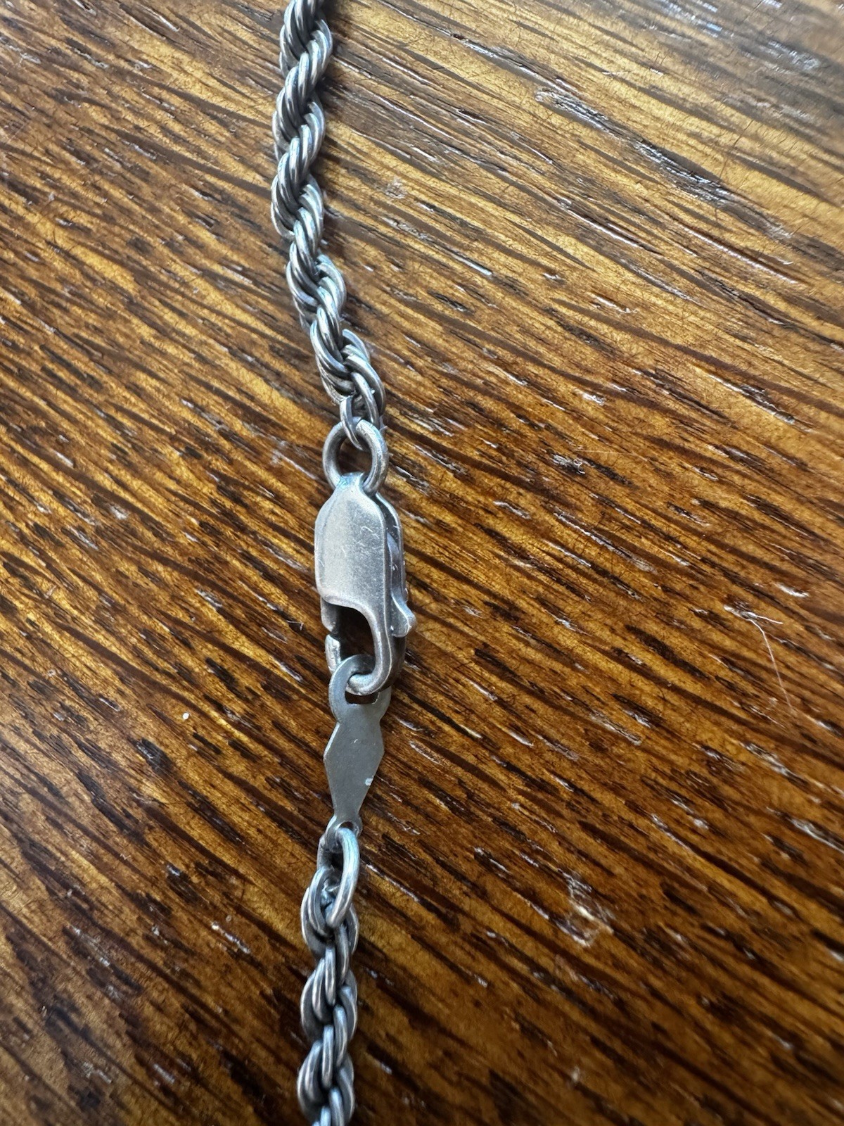925 Sterling Silver Oxidized Twisted Rope Chain Necklace 20” 14.17g