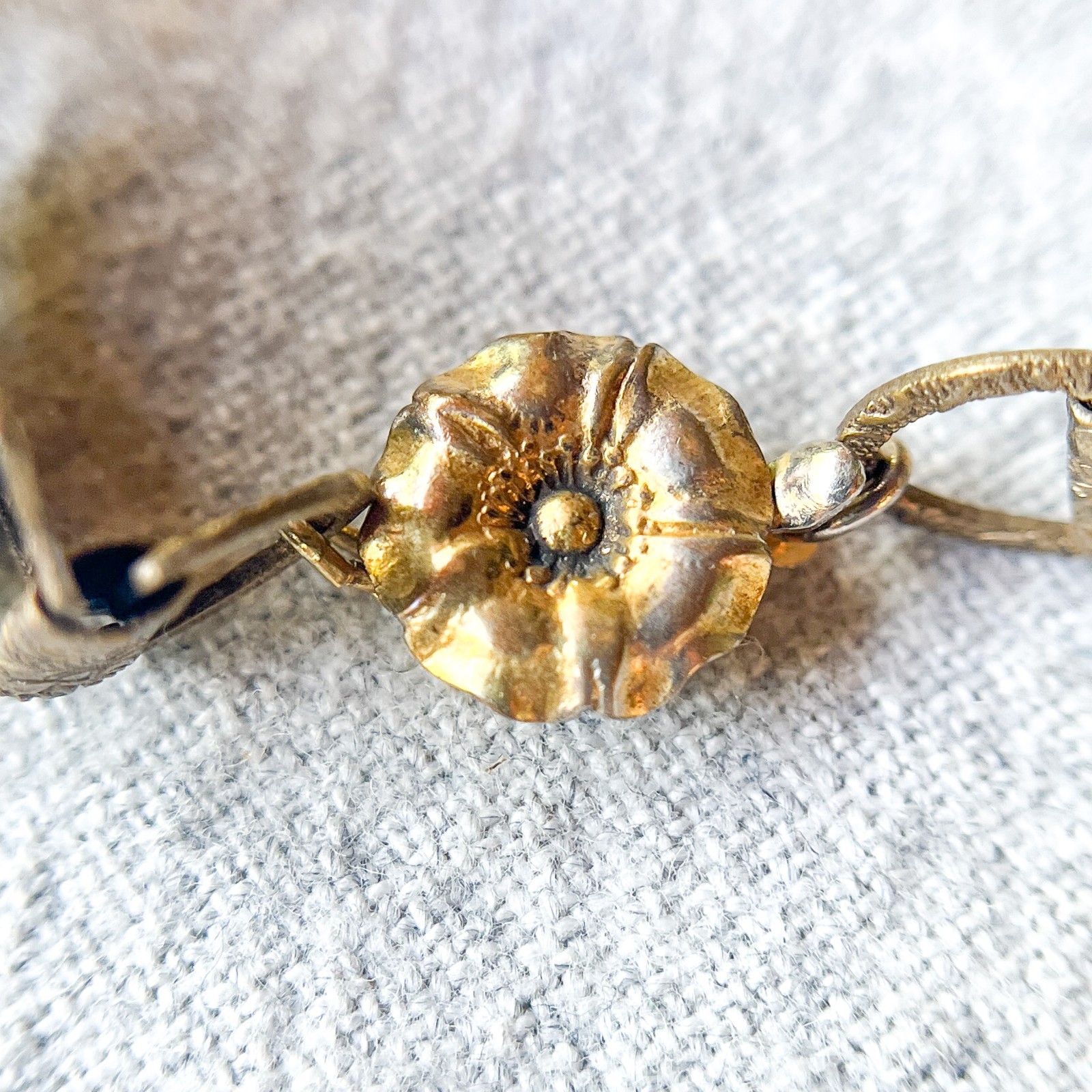 Vintage Art Glass Rainbow Bracelet Faceted Crystal Floral Brass Tone Czech Style