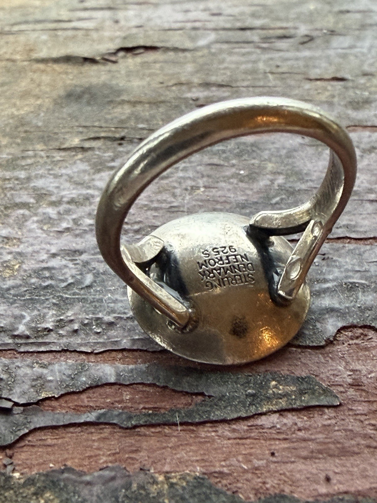 N.E From Vintage Denmark 925S Sterling Silver Modernist Ring vtg estate 3156
