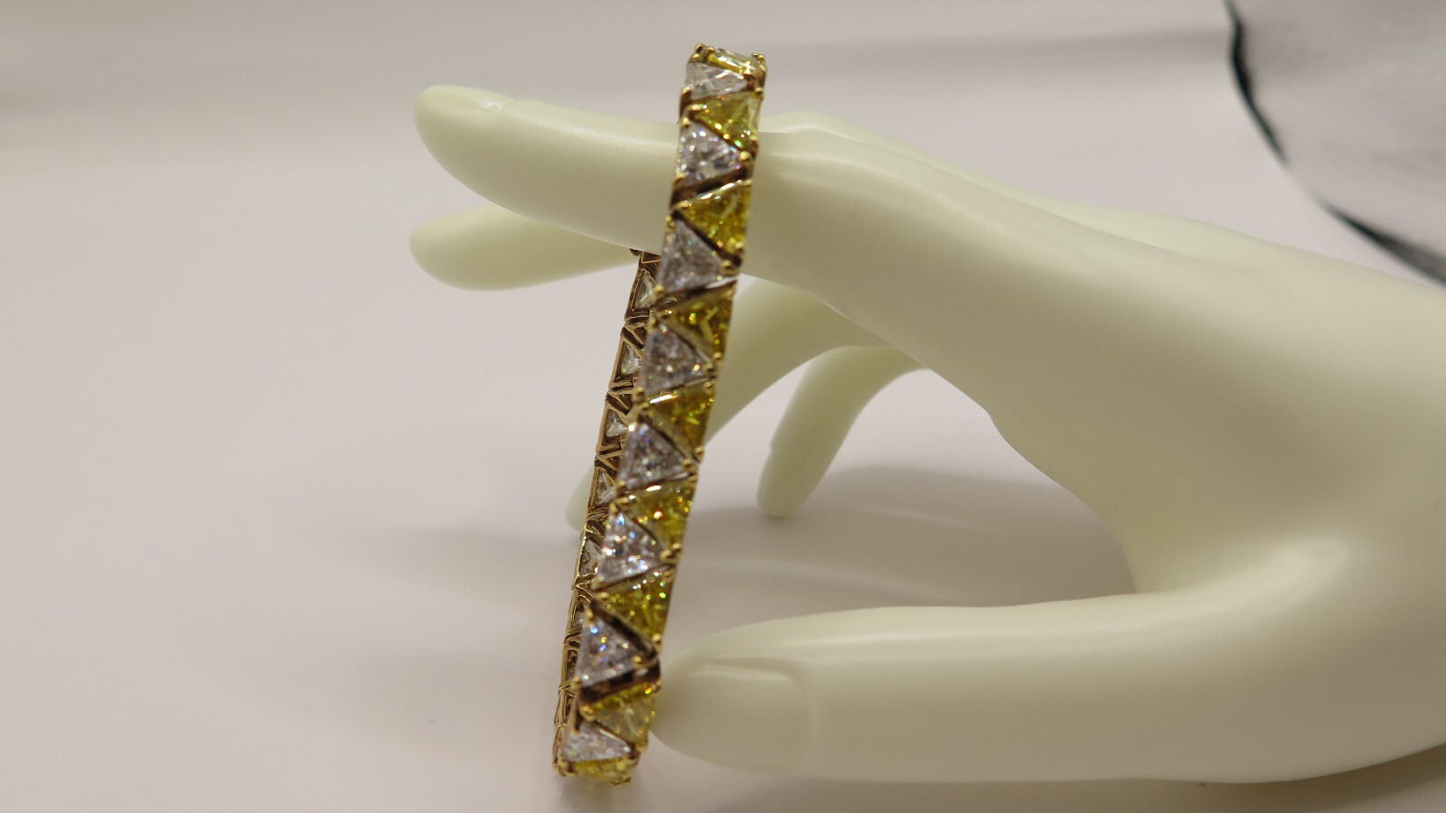 UTC Trillion Cut Tennis Bracelet, Gold Tone