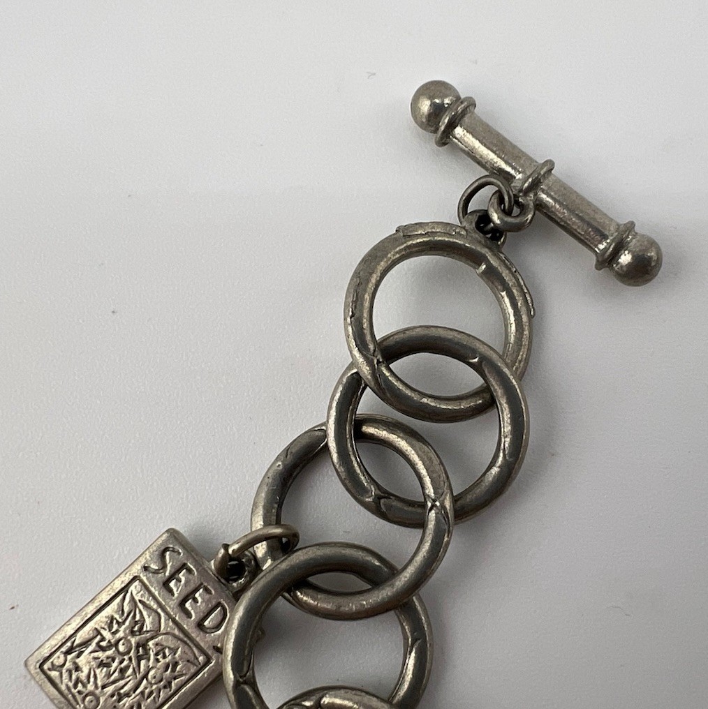 Vintage Gardner Gardening Heavy Pewter Charm Bracelet – Signed Clift