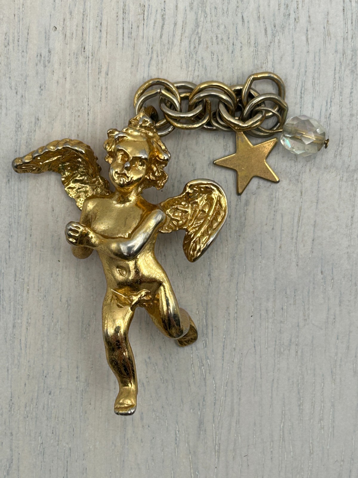 Vintage Guardian Angel Cherub Pendant