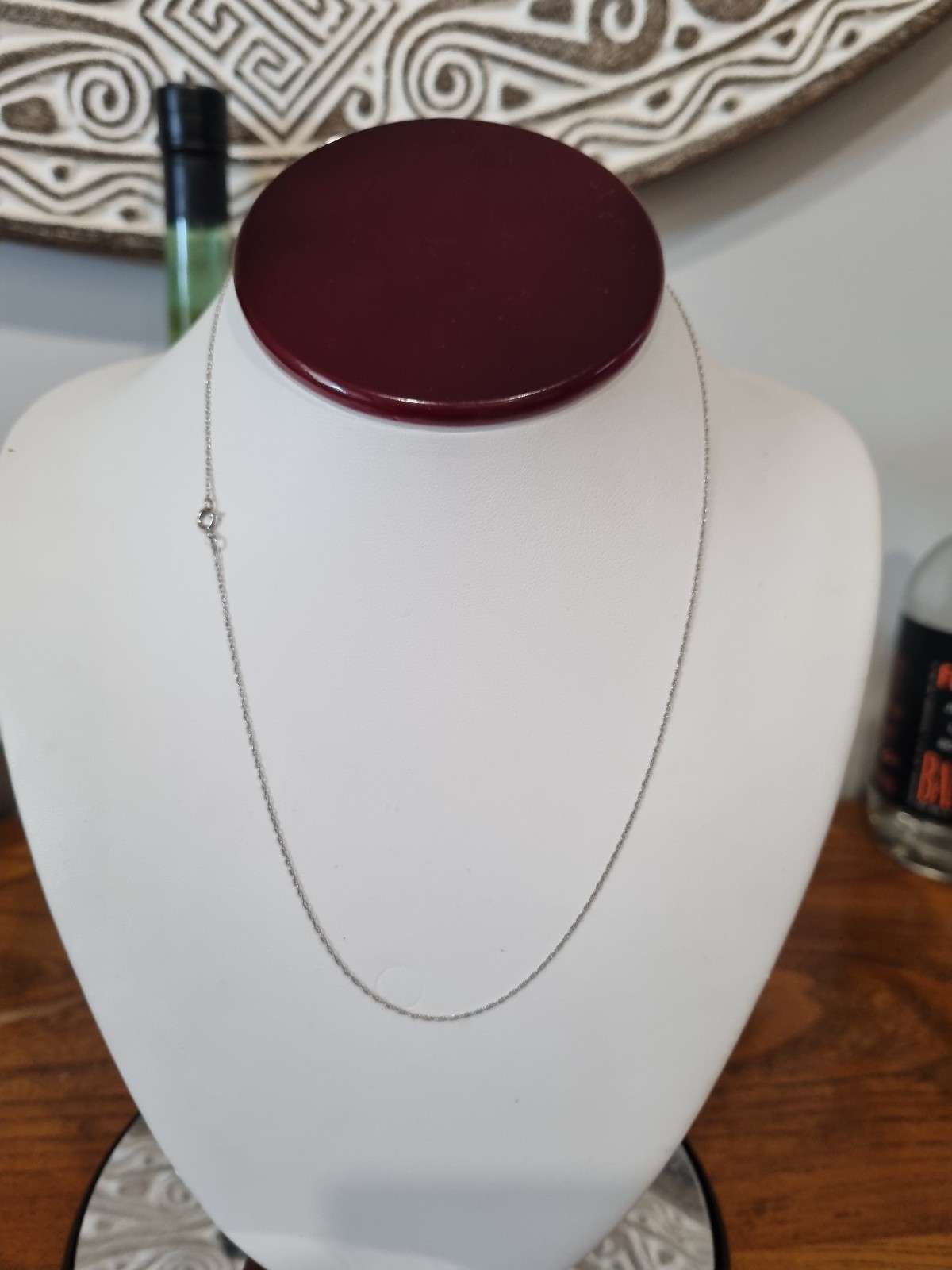Vintage 10k White Gold Chain Necklace USA made See Video .57gm 46.5cms 18.25inc