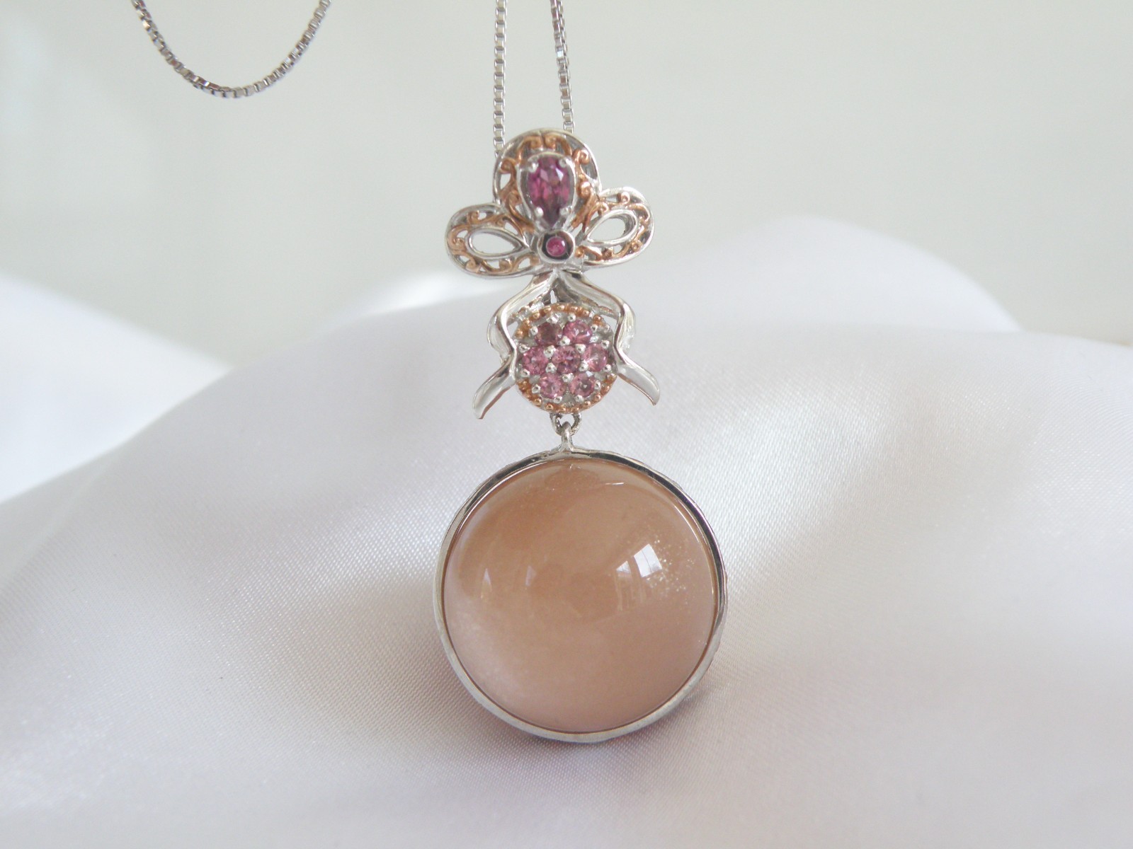 Sterling Silver 925 Gems En Vogue Michael Valitutti Moonstone Orb Pendant