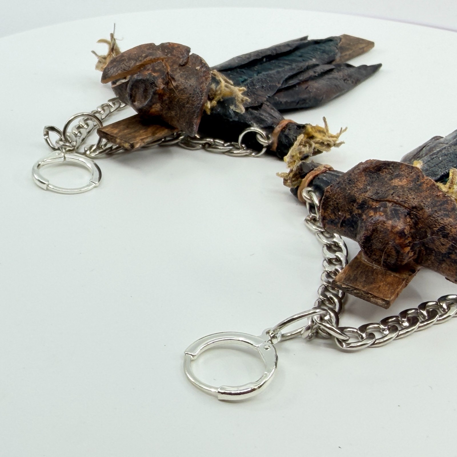 VTG Gothic Horror Scarecrow Dangle Earring Creepy Halloween Skull Cosplay Oddity