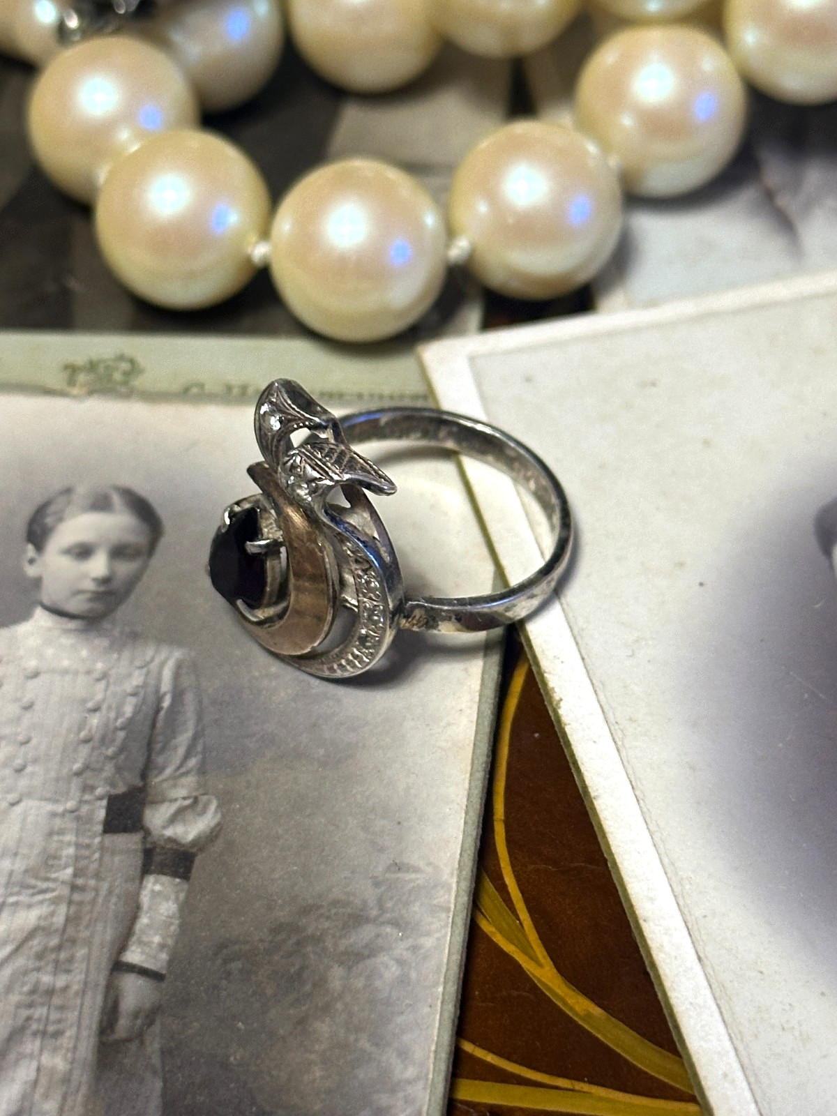 vintage Women’s ring jewelry SILVER 875 red stone Soviet RING USSR