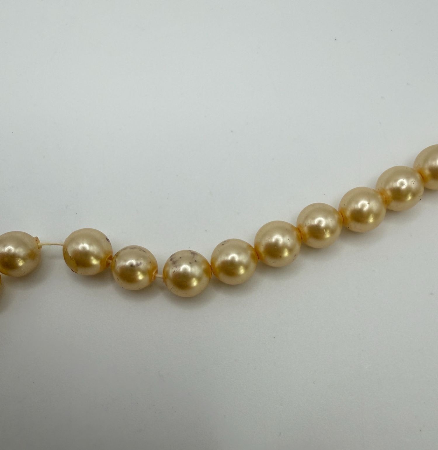 Vintage Long Faux Pearl Strand Necklace Beaded 52″ Elegant Minimalist Classic