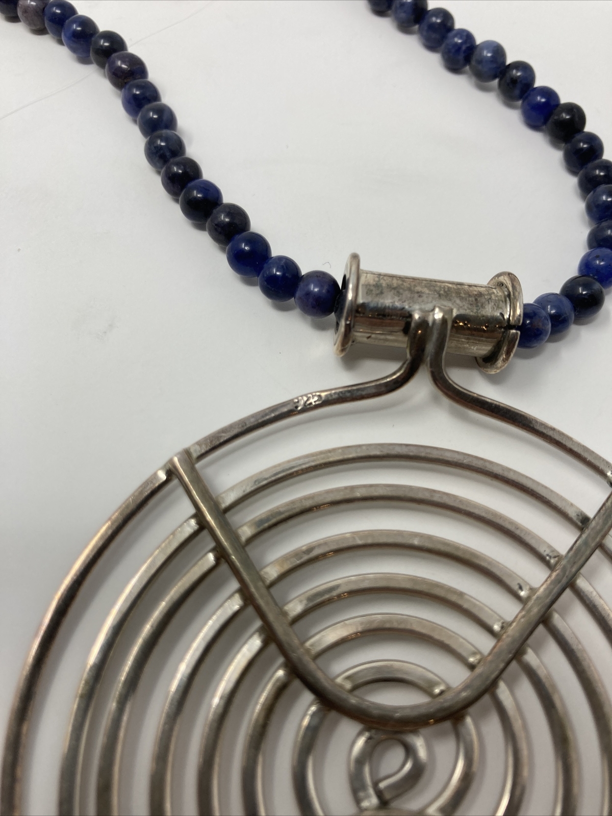 Dominique Dinouart DDD Mexico sterling silver lapis lazuli Drop Pendant necklace