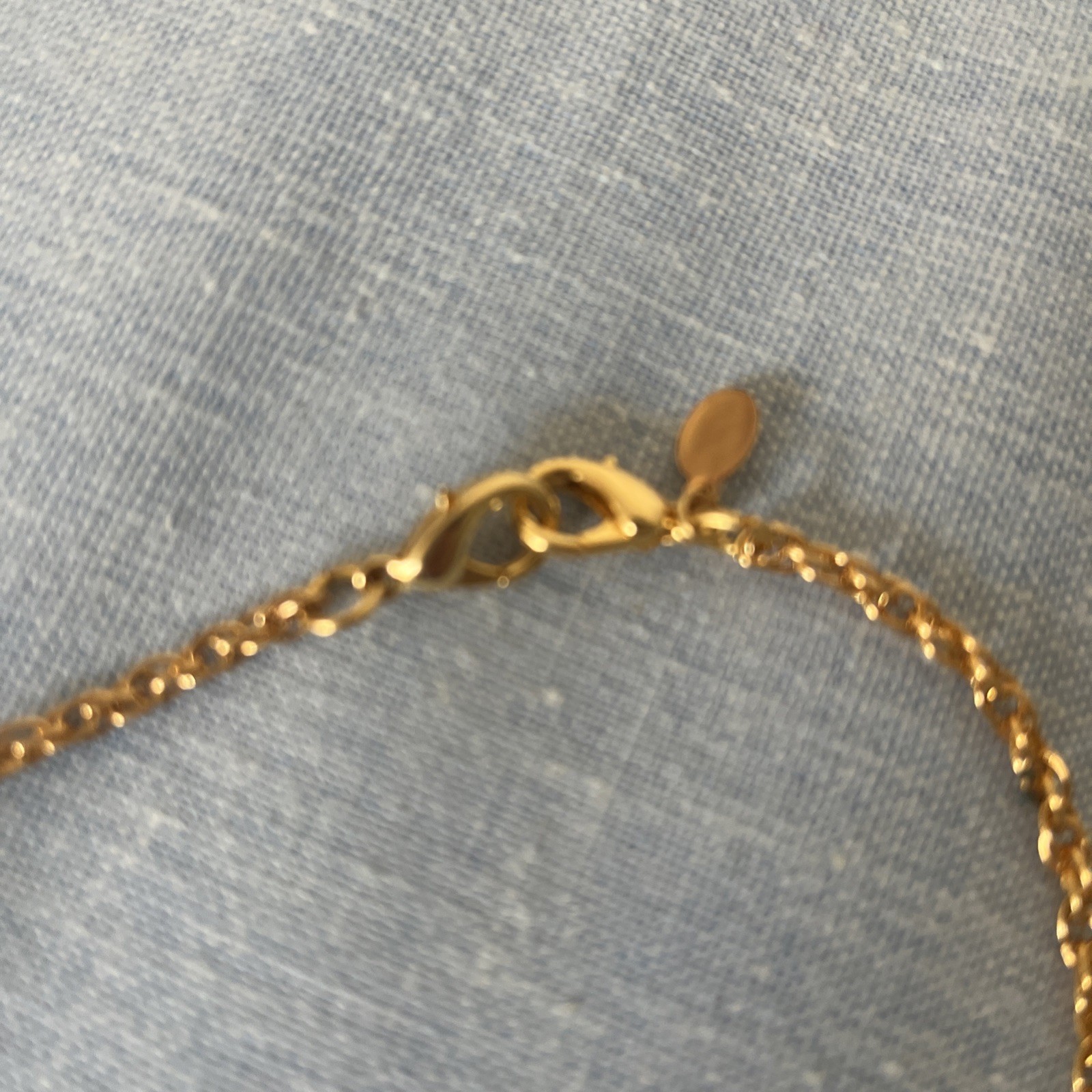 Vintage Gold Tone with Faux Pearls Station Necklace Signed KJL 80s