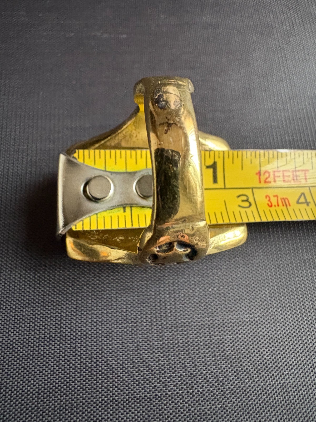 Moroccan Tuareg Brass Ring Large Berber Sahara Handmade Ring Size 9.5 US