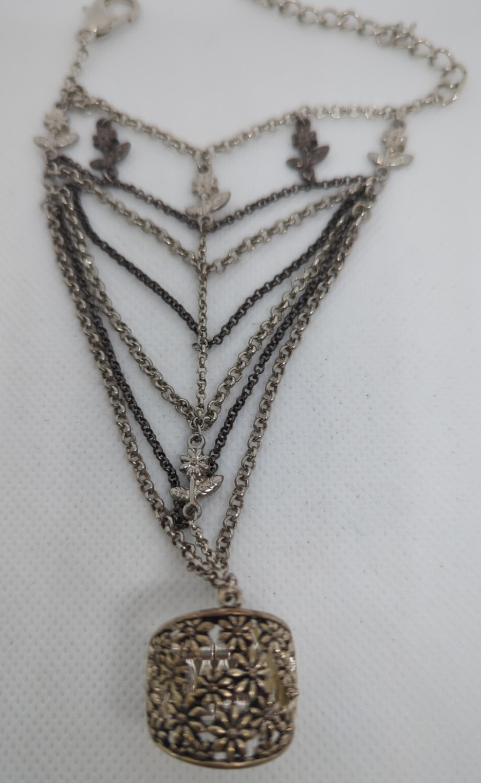 Vintage Hand Chain Ring Bracelet Silver Tone
