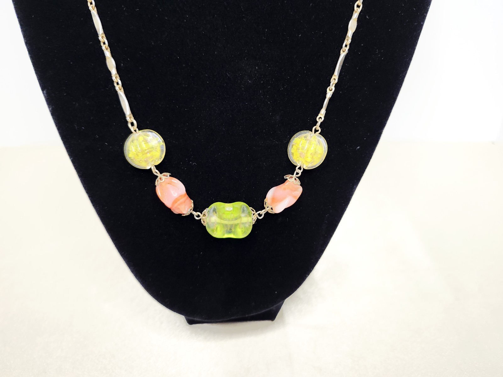 Vintage 36″ Long Artisan Crafted Art Glass Beaded Necklace – Venetian Or Czech?