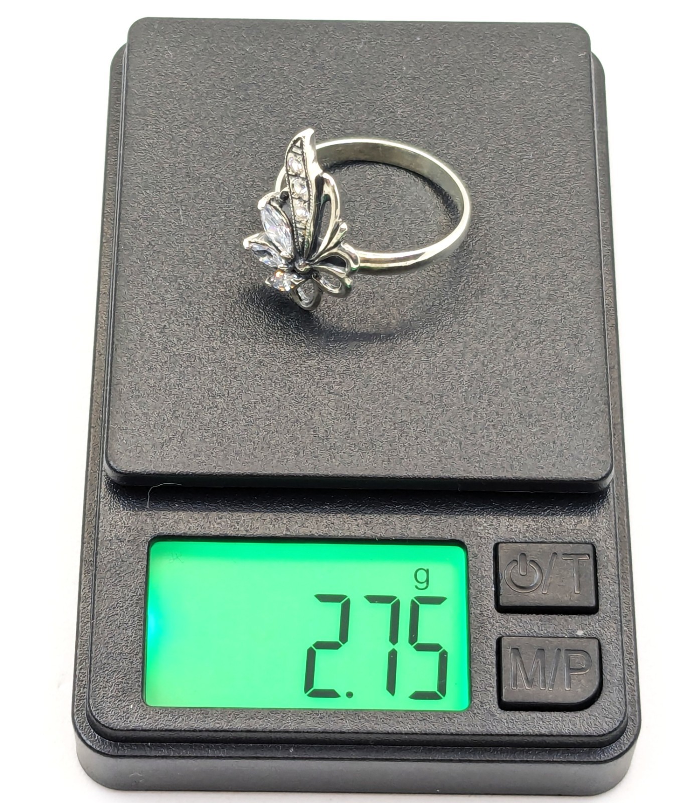 Vintage Luxury RING Silver 925 with Bright Stones-size: 9.5US(19.5mm) Ukraine#79