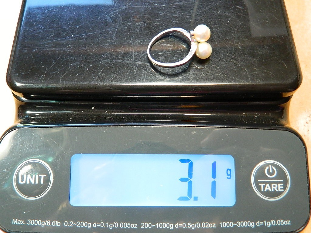 Mikimoto 14K White Gold Two 7mm Pearl Ring Japanese Cultured Size 7