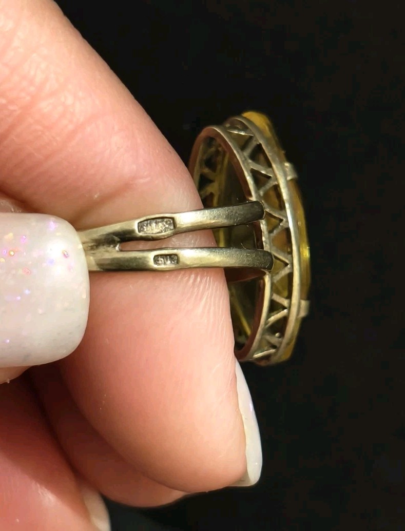 Vintage Gilt Silver Engagement Ring 875 soviet Women’s Jewelry