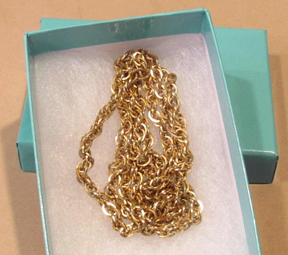 STUNNING! VTG 27.5” 12K GF Attleboro Co. (ACO) Chain Link Necklace 12.83g~3.5mm