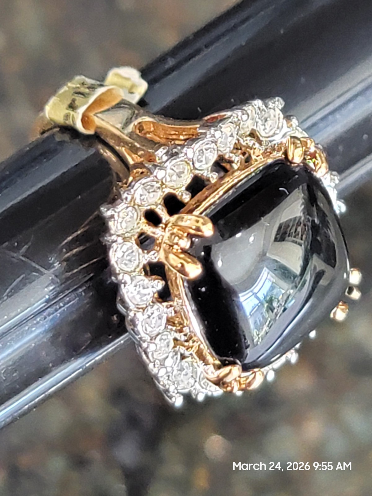 Unworn Vintage Merlite 14K Dura-Klad Gold Electroplate Cocktail Ring SIZE 9