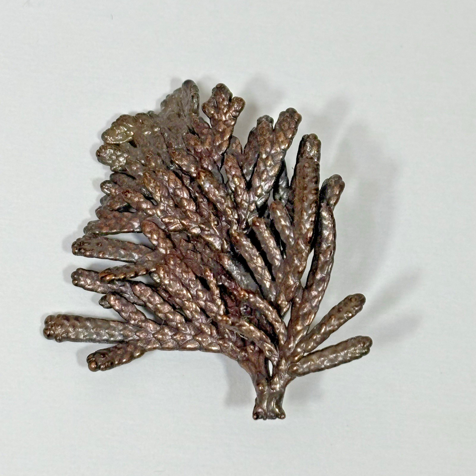 Nature’s Creations Lot of 2 Brooch Pin Copper Arborvitae Thujas & Geranium Leaf
