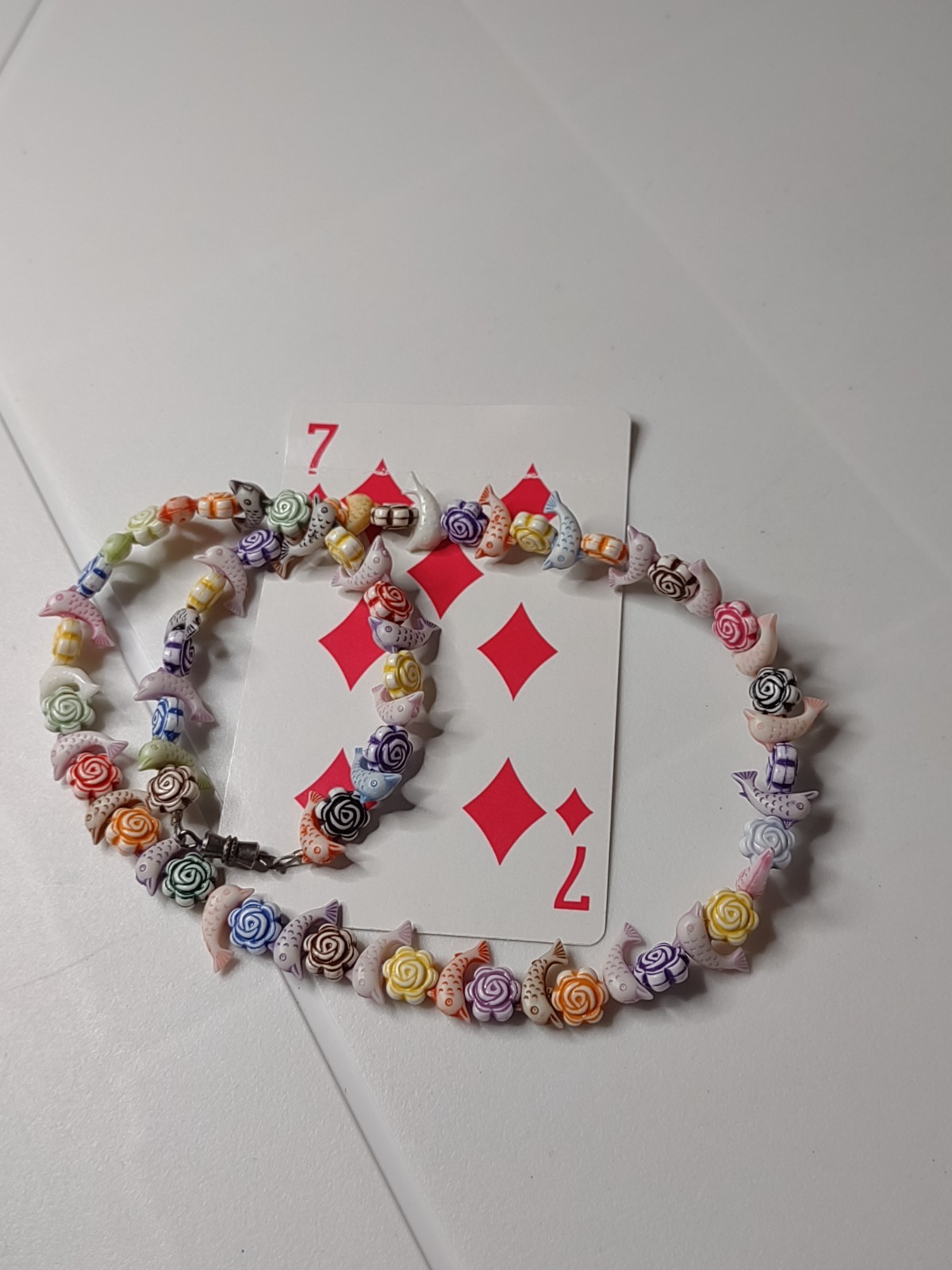 Multicolor 17 Inch Lightweight Fish And Flower Necklace