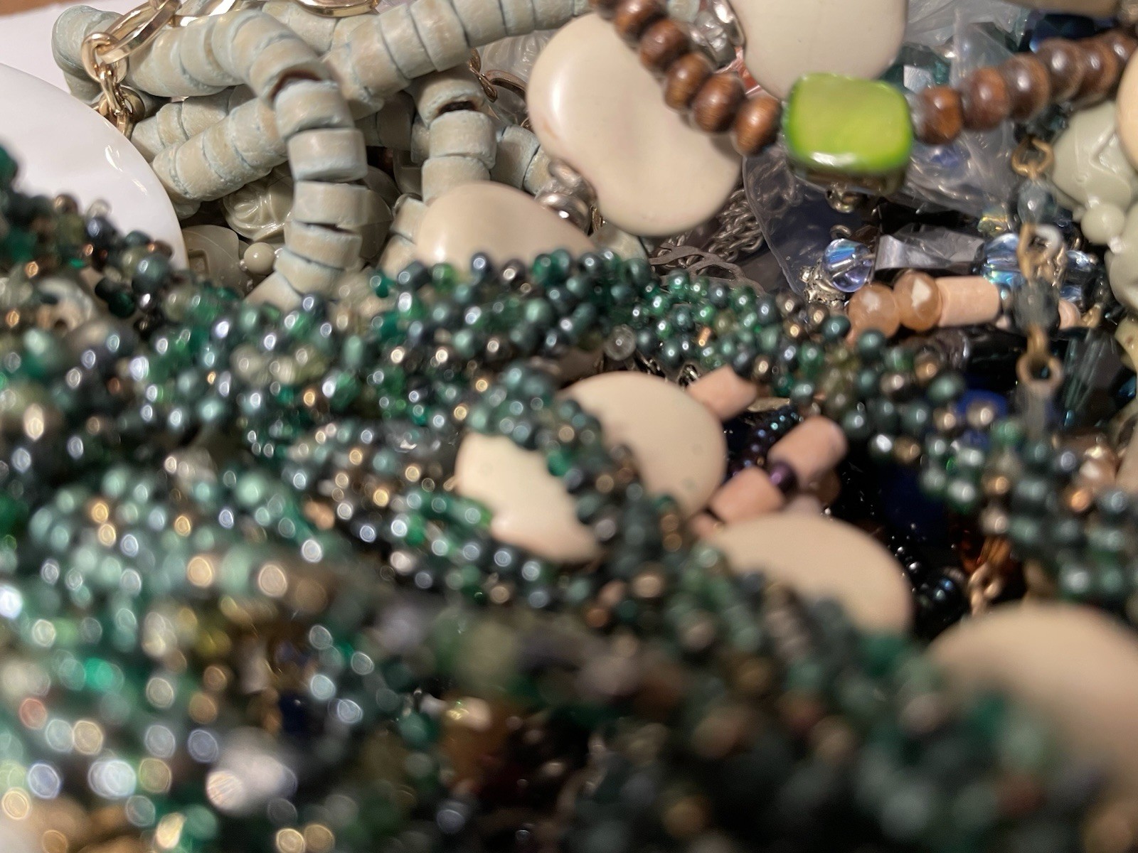 4Lb Mixed Mystery Jewelry Lot Vintage Mod Boho Beaded Necklaces Bracelets