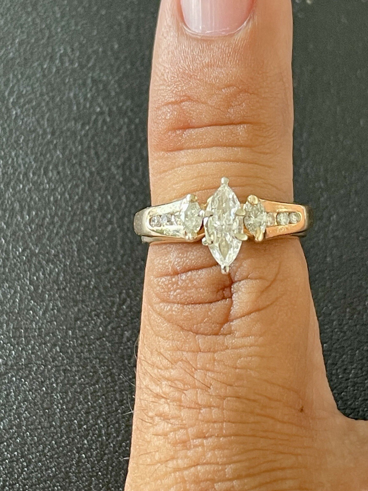 14KY 0.65CTW Center Diamond 0.35CTW Diamond Ring SIze 6 (I9)