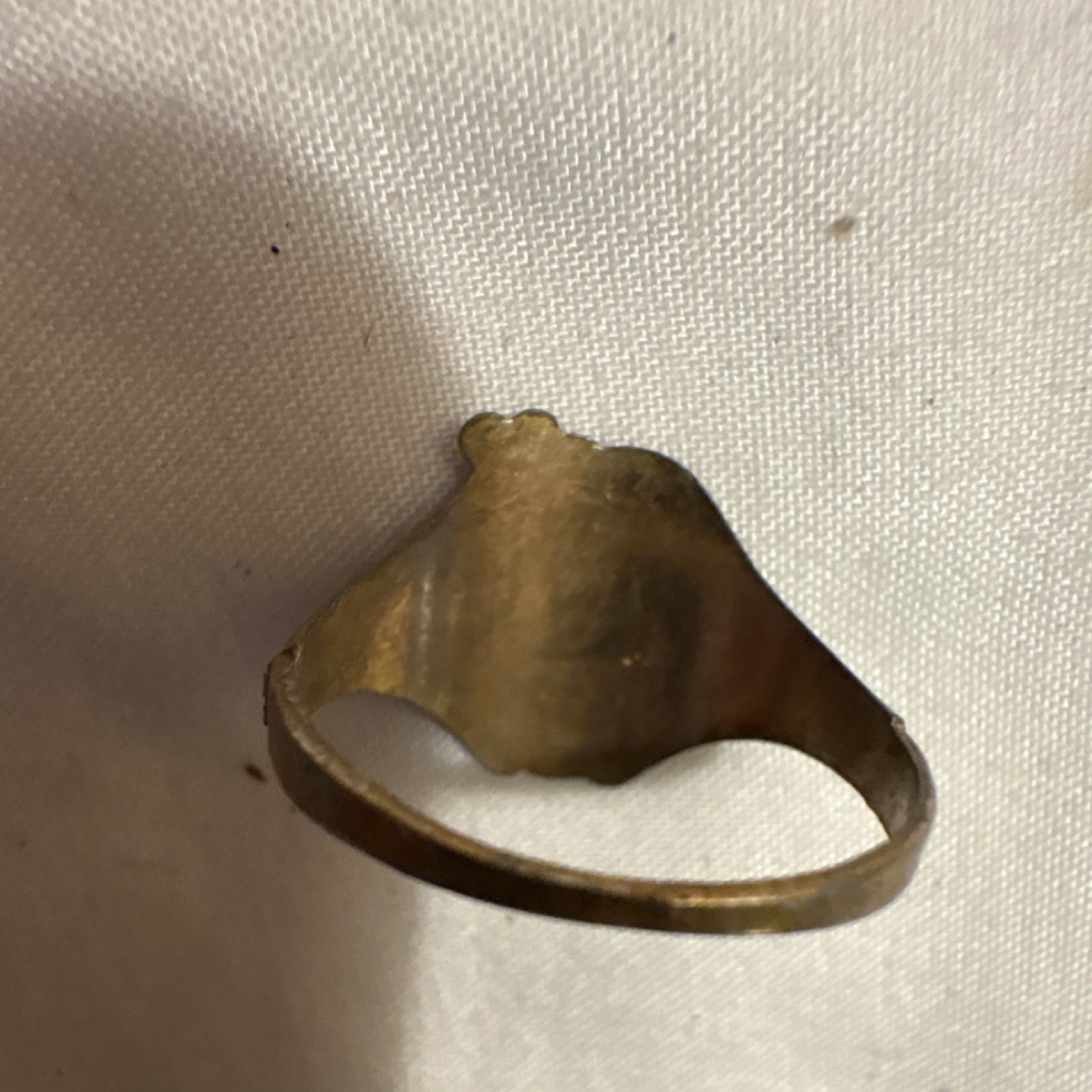Vintage Ornate Asymmetrical Brass Ring Gold Color No Stone Unique Design Jewelry