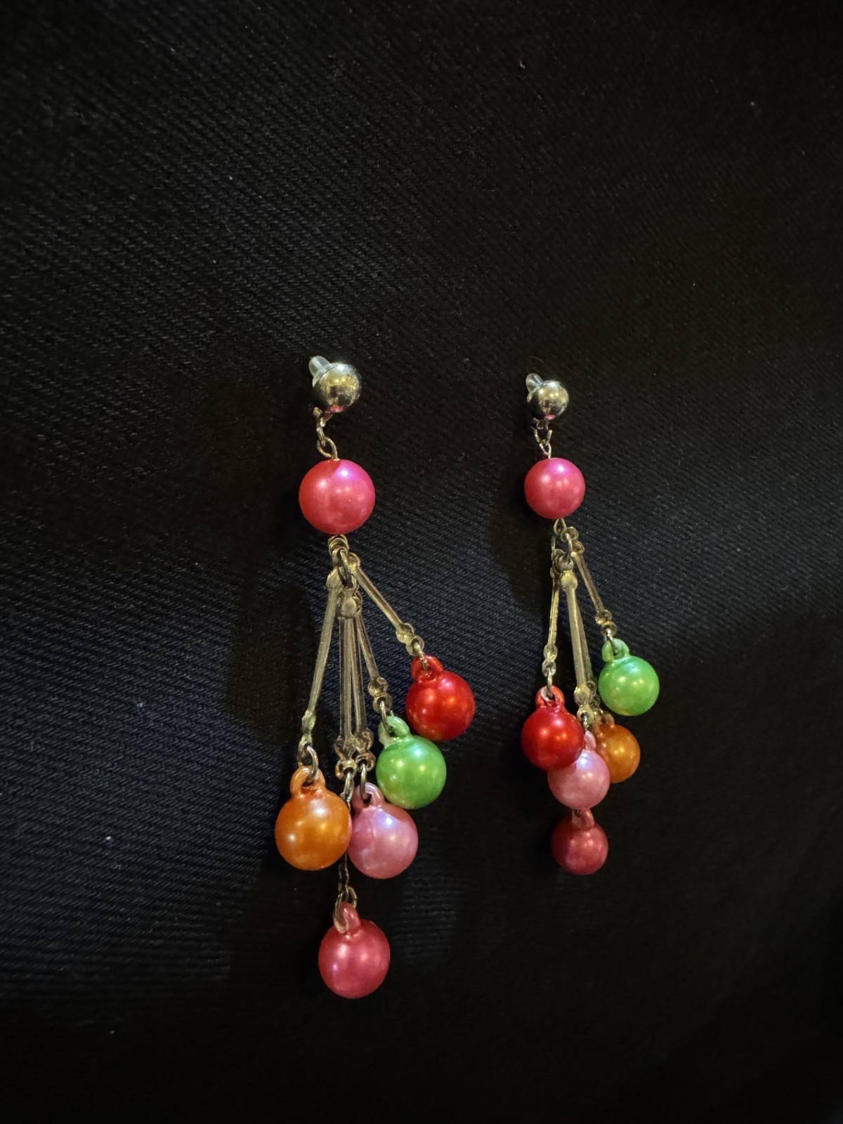 Mod MCM Pink Ball Drop Dangle Vintage Post Earrings 1950’s 1960’sBeautiful & Fun
