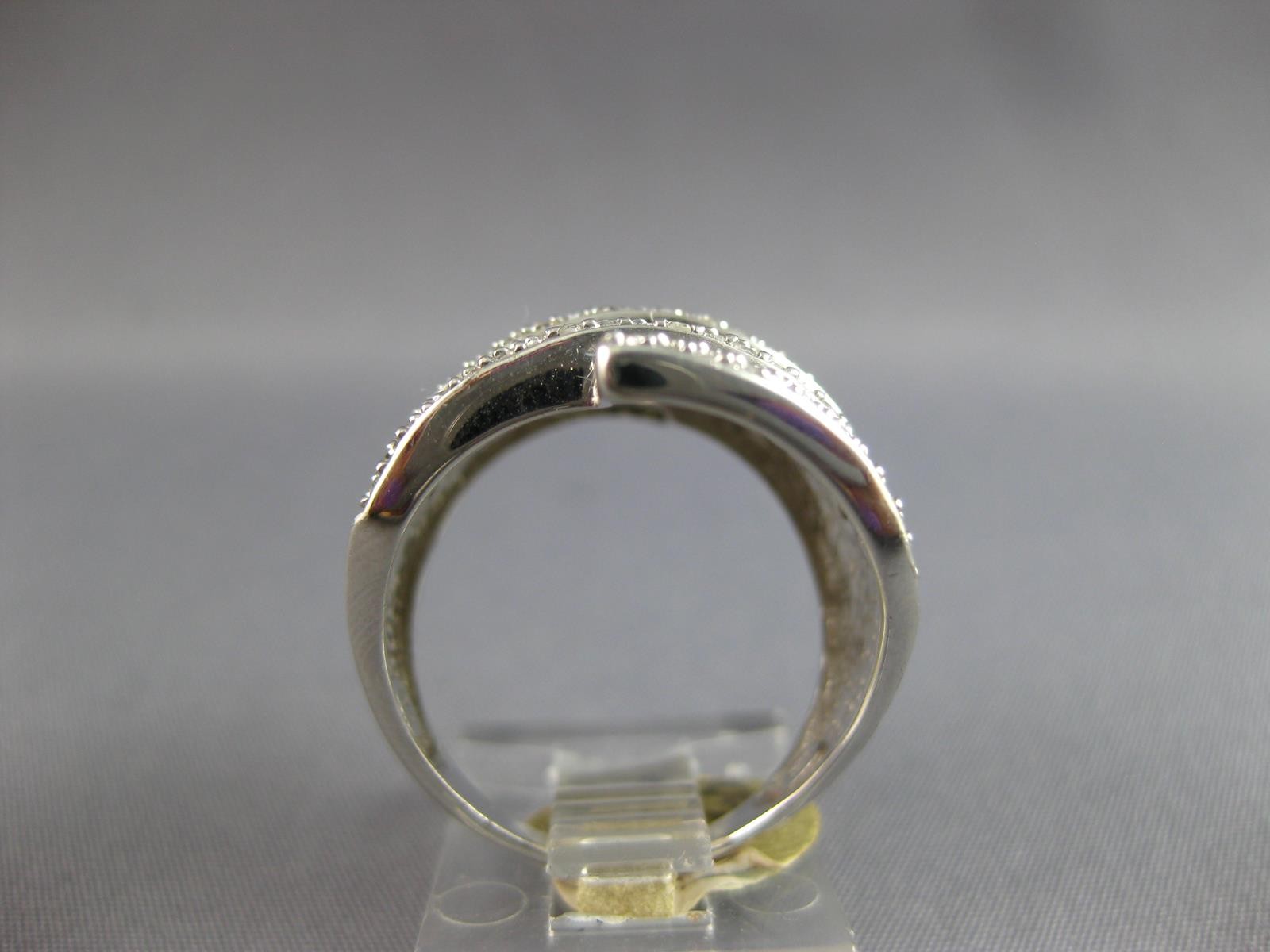 LARGE 1.52CT DIAMOND 14KT WHITE GOLD ROUND & BAGUETTE MULTI ROW ANNIVERSARY RING