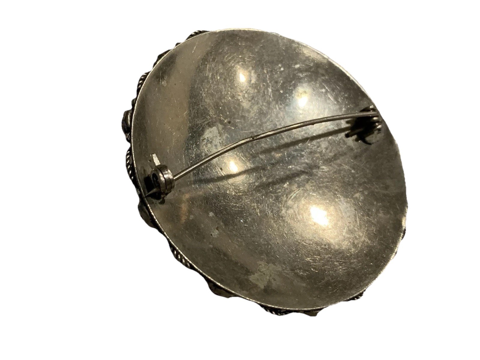 Circa 1920 S Silver Red Agate Brooch