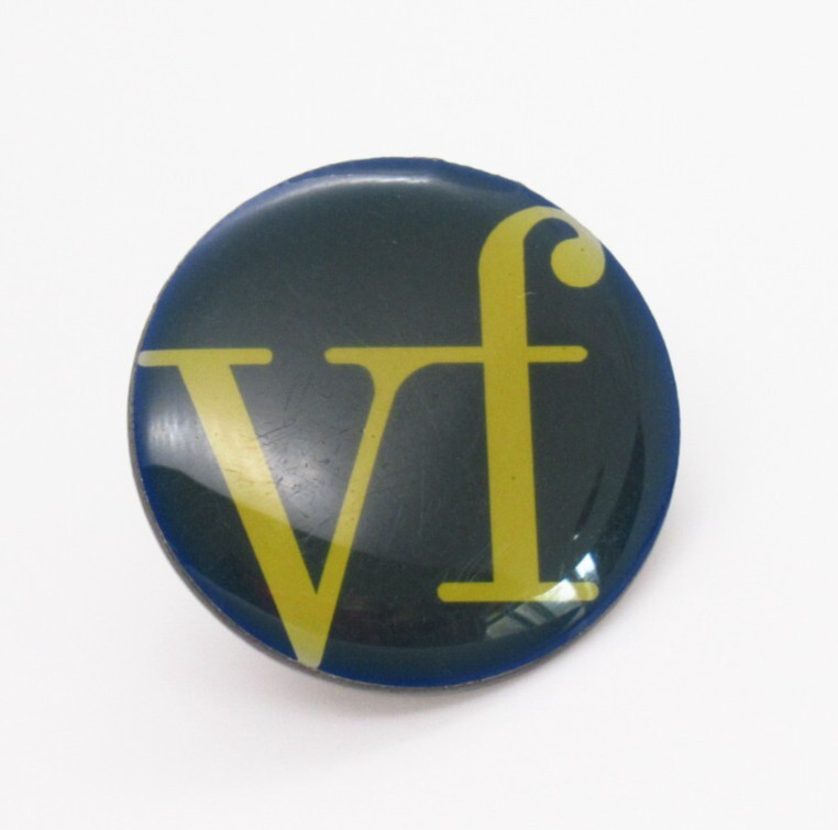 VF Sportswear Pin Yellow Letters Black Background Logo Lapel Pin