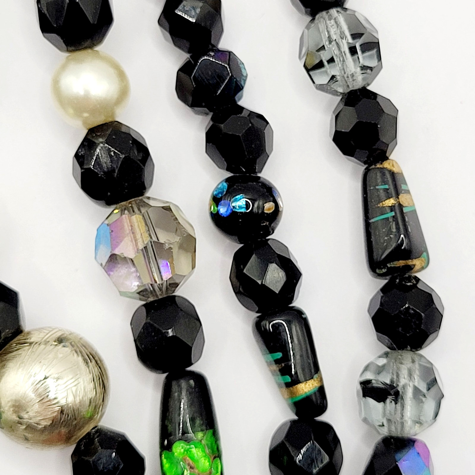 Art Glass Bead Strands Multi Color Style Foil Venetian Lampwork Crystal Necklace