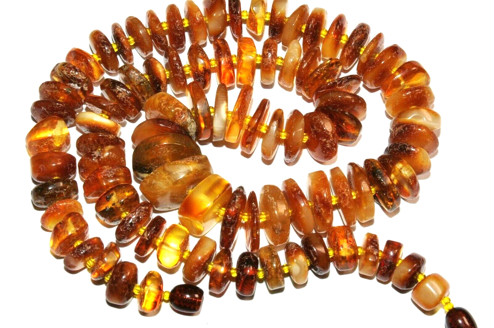 ✅51 cm=45gr RUSSIAN SOVIET BALTIC AMBER BEAD NECKLACE 琥珀 BRACELET STONE PENDANT