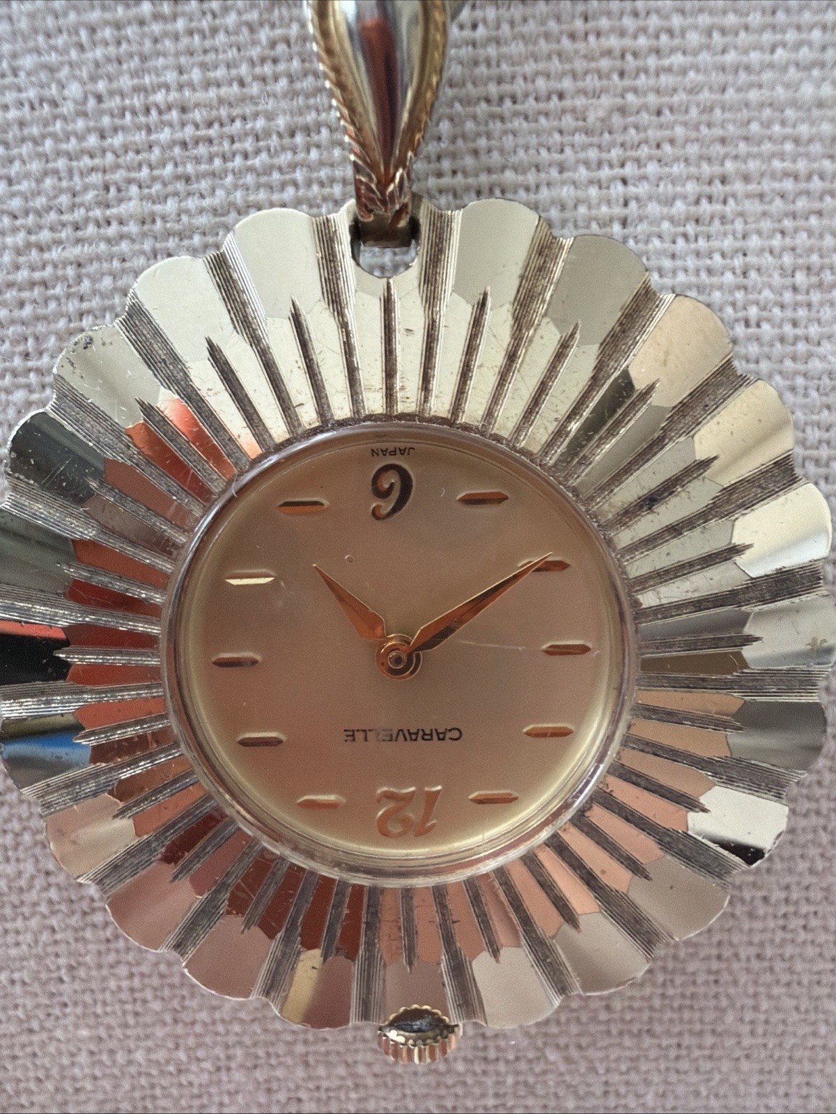 Vintage Caravelle Manual Wind Up Necklace Swiss Made Pendant Watch Works