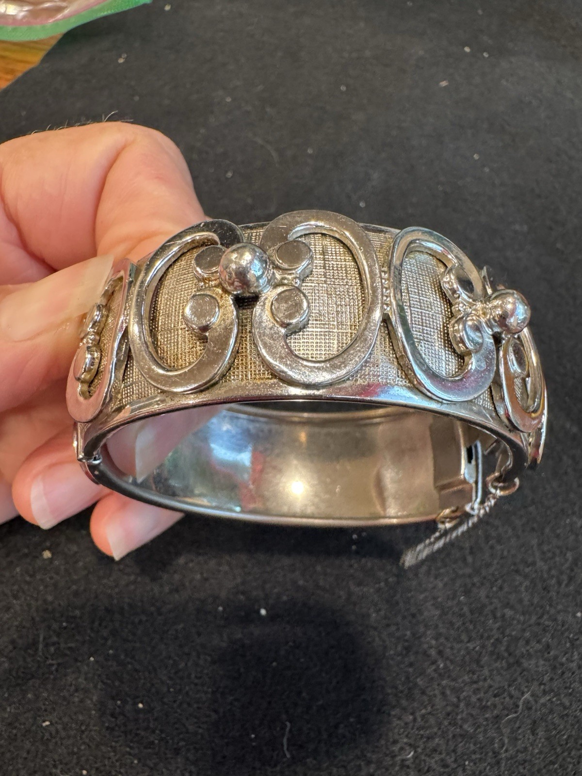 Vintage Whiting & Davis Hinge Cuff Bracelet