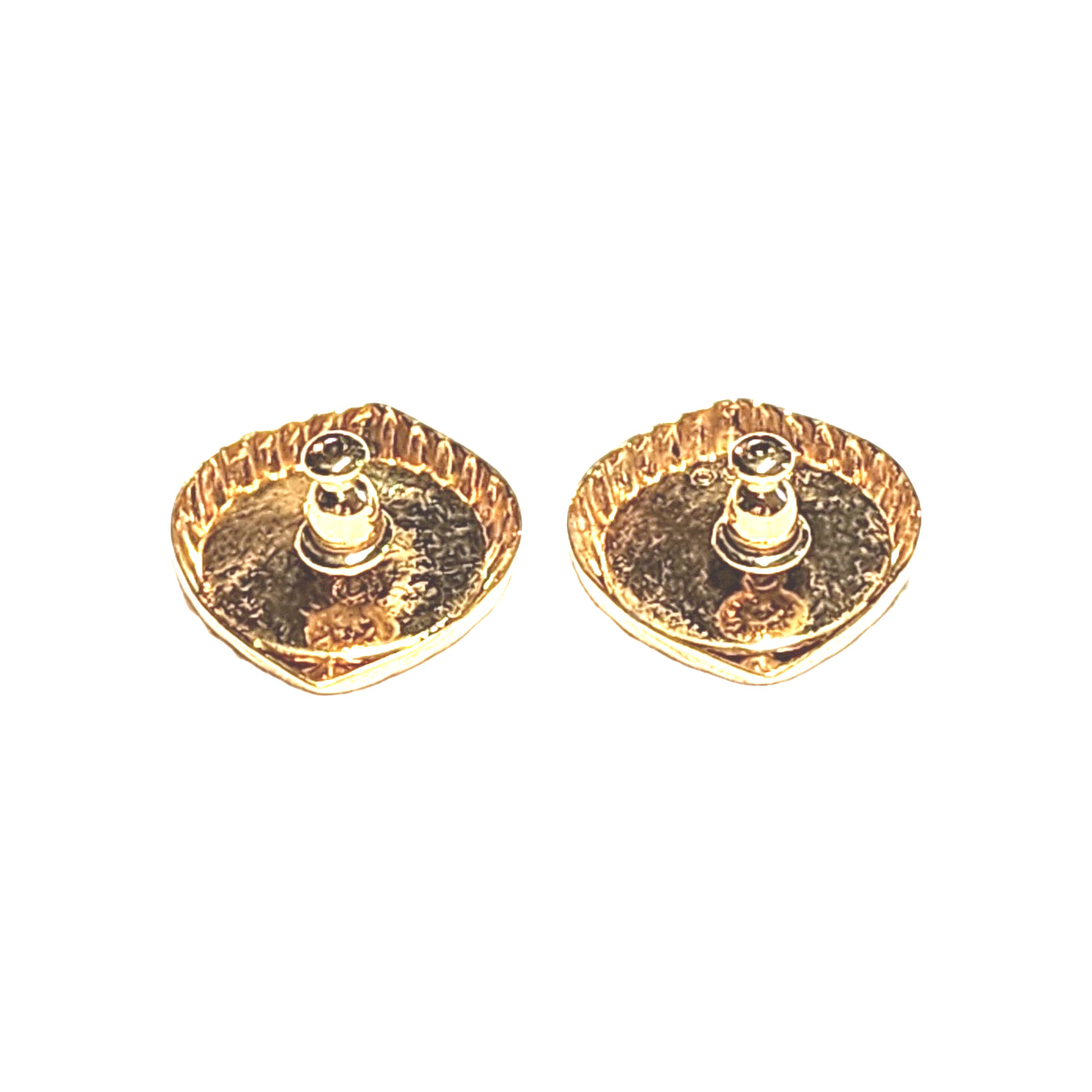 Vintage Napier Gold Tone Leaf Design Textured Post Stud Earrings Leaves Nature