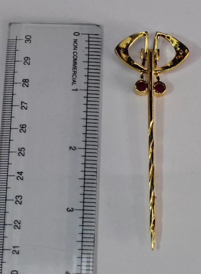 0.60ct Rose Cut Diamond 925 Sterling Silver Ruby Wedding Anniversary Stick Pin