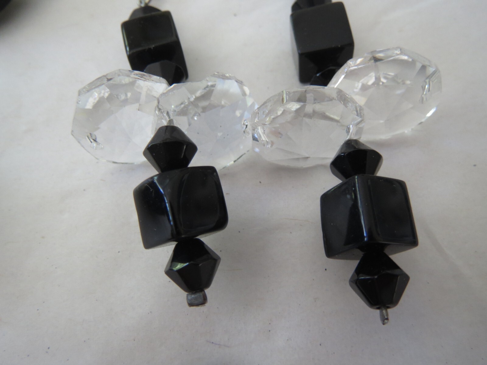 Vtg Lot Earrings All Black 1950s To 1980s