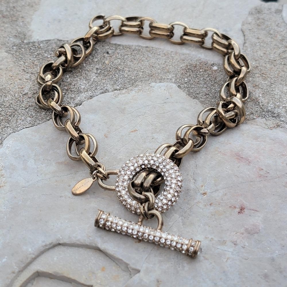 Vintage Ann Taylor gold-tone statement necklace featuring a chunky link chain