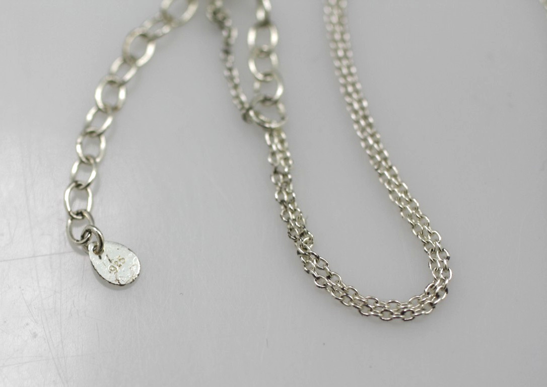 Sterling silver 925 minimalist style 1 1/2″ circle pendant chain 16-18″ Necklace