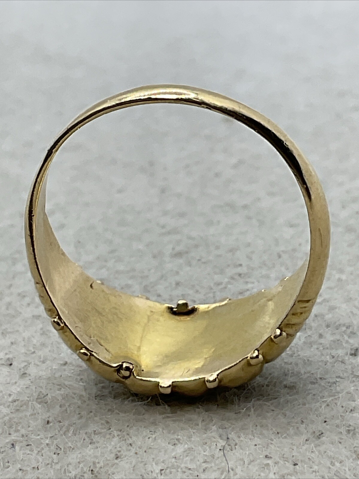 VINTAGE HANDMADE Solid 18K Yellow Gold Rose Cut Diamonds Ladies Band Ring 2gr.
