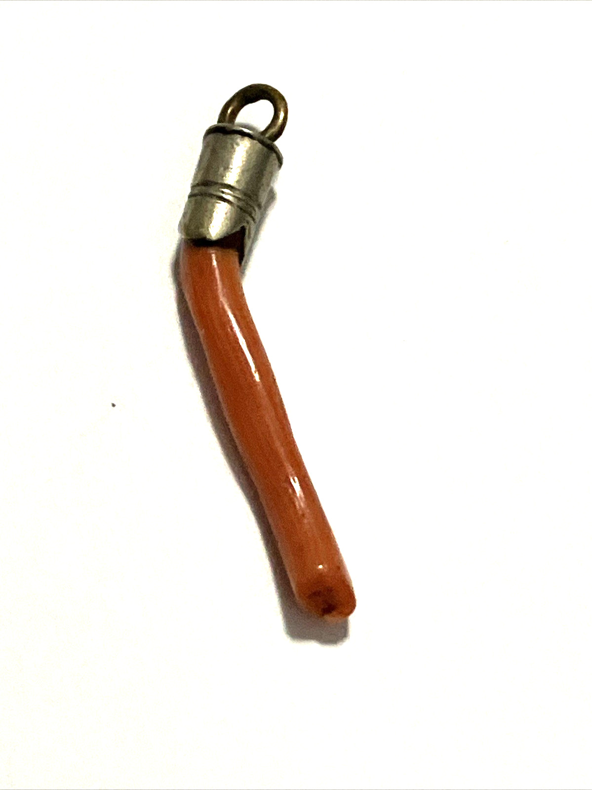 Vintage Lovely Natural Red Coral Pendant Italien Good Luck Fine Piece Of Art